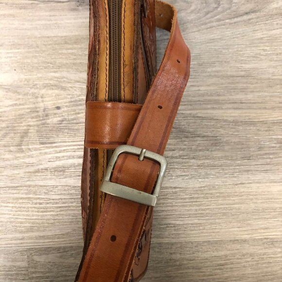 Vintage Hand Tooled Leather Purse Western Peru Shoulder Bag Cowgirl Satchel - Picture 7 of 10